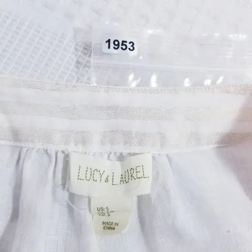 Lucy & Laurel 100% Linen Gold Metallic Blouse