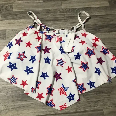 🌿Rose Gal 4th Of July Swim Top; 22 Women’s White Size undefined