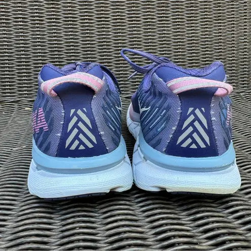 Hoka  One One Clifton 5 Women US 9.5 D Purple Pink Trail Running Athletic Shoes