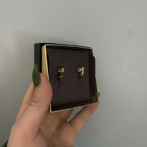 Genuine Diamond Dust Gold Toned Clip On Earrings Vintage Teardrop 90s Van Doran