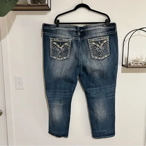 Vigoss  Capri Heritage Fit Large Stitch Denim Blue Jeans Size 26 Short