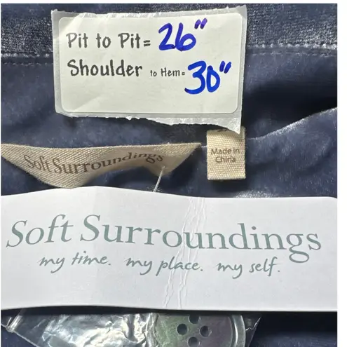 Soft Surroundings Velvet Blazer Jacket Womens 2X Gray Shawl Collar Pockets