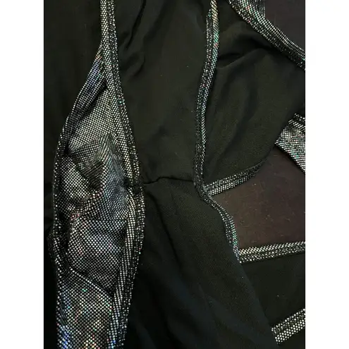 Dippin Daisy's Swimsuit Womens X Large Silver Holographic One Piece High Cut Size XL