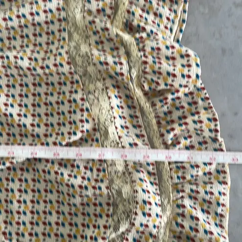 MITTOSHOP scoop neck sleeveless lace ruffled sundress open back size Medium Blue