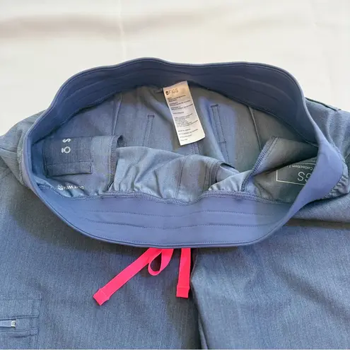 Figs High Waisted Zamora Jogger Scrub Pants Heather Denim Size L/P EUC! Gray - Image 7