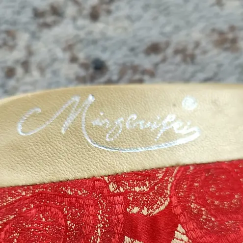 Vintage Mingenifer Chinese Silk Purse Shoes Set Red Black 6