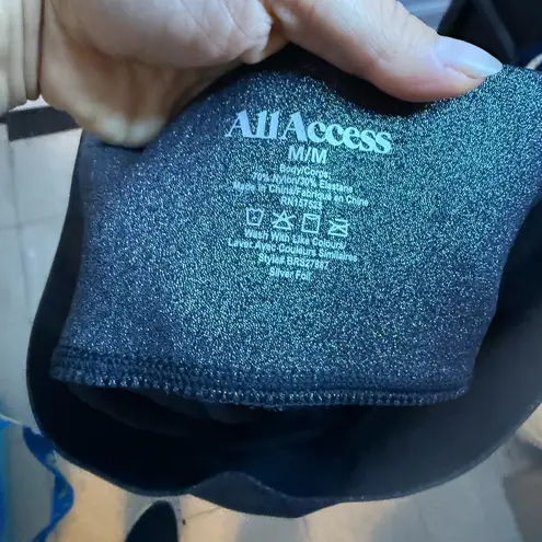 All Access Silver Metallic Glitter Leggings Size M