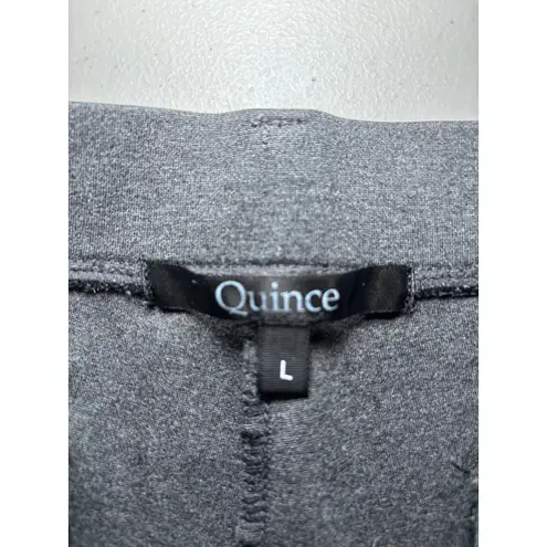 Quince Dark Heather Gray Pull-on Ankle Length Ponte Pants Large Stretch Leggings