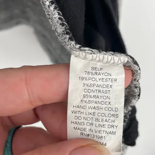 Naïf Naif Womens Heathered Gray Draped Open Front Faux Layered Cardigan Size Medium - Image 2