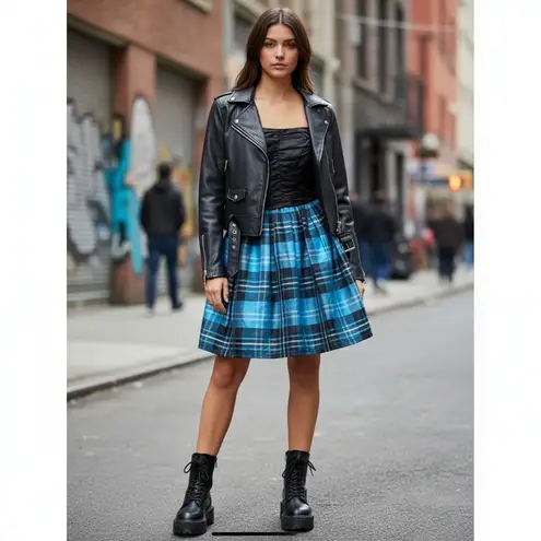 Bill Blass Vintage 90’s Black Blue Cocktail Silk Dress grunge full skirt Sz 12