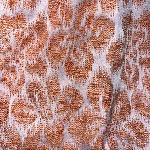 Carmen Marc Valvo - Orange Floral Sleeveless Midi Cocktail Dress Sz 4