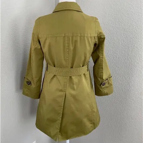 Ropé Picnic Green Belted Trench Coat Size 38/Small Green