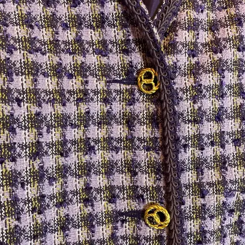 Koret Purple & Gold Tweed Blazer Vintage Size 20W