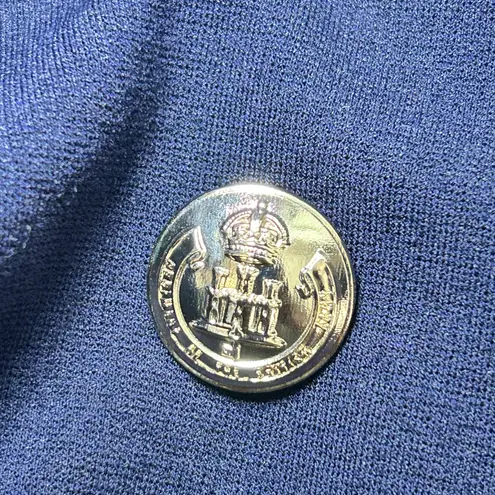 Frank Lyman Navy Blazer Womens 8 Double Breasted Gold Button Military Jacket Blue