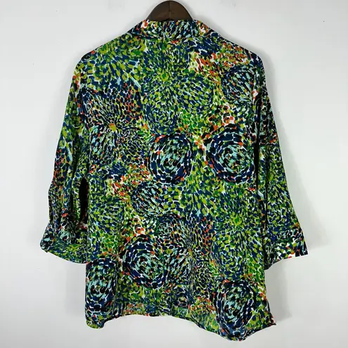 Apparenza Blouse Plus 2X Abstract Print Button Shirt Artistic Bold Career Artsy