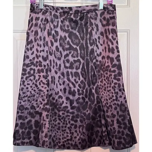 East 5th Women's Black Animal Print Little Purple/Gray Satin Like Shirt Size 10