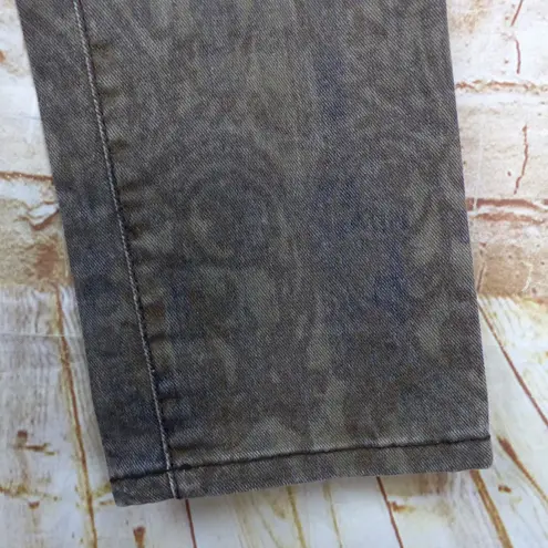 Just Cavalli Jeans Y2K Women 29 Brown Baroque Paisley Print Stretch Skinny Italy - Image 9