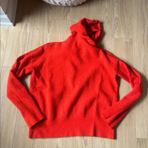 COS Red Textured Hoodie Minimalist Oversized Pullover Sweater