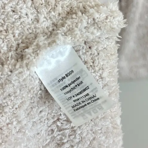 Barefoot Dreams CozyChic Adult Robe in Heathered Stone / White Size 2