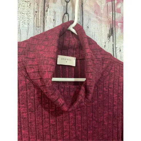 Everly Anthropologie  Cowl Neck Top Burgundy Pink Size Small Ribbed 🌸🍒