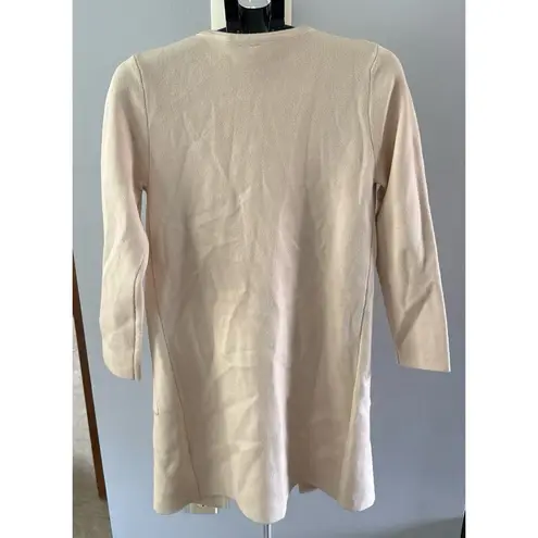 Women's Cream Long Open Cardigan 2 large front pockets size small