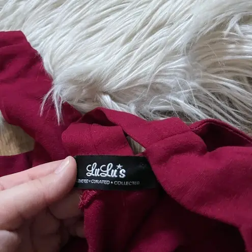 Lulus LULU’S Exclusive Work of Heart Midi Wine Red Bodycon Dress