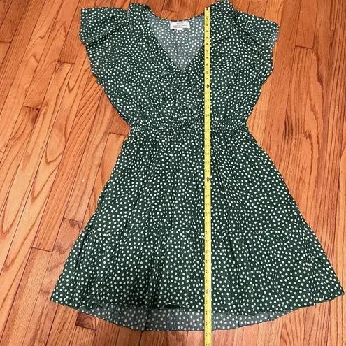 Trovata Birds of Paradis NWT Green Marcella Lawn Dot Dress Size Large