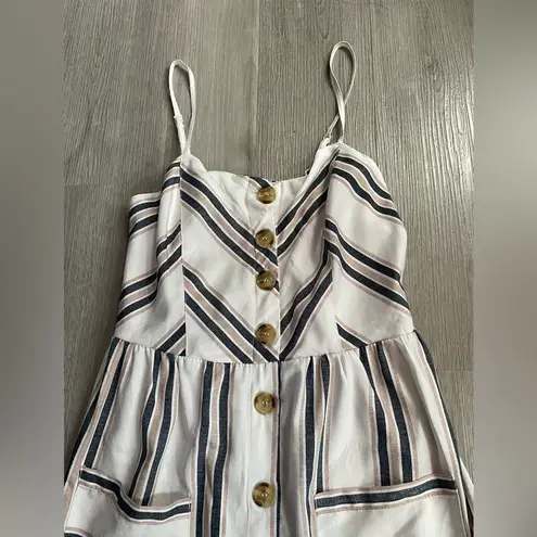 Style House Striped Button-Front Midi Dress