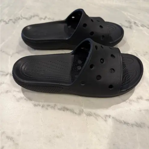 Crocs  Black Perforated Slides