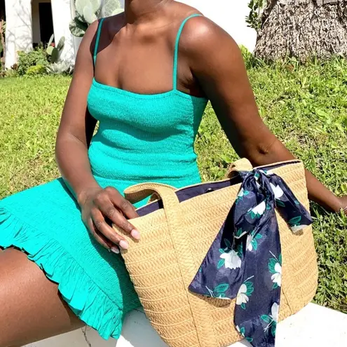 Draper James NWT Straw Bag (removable scarf)