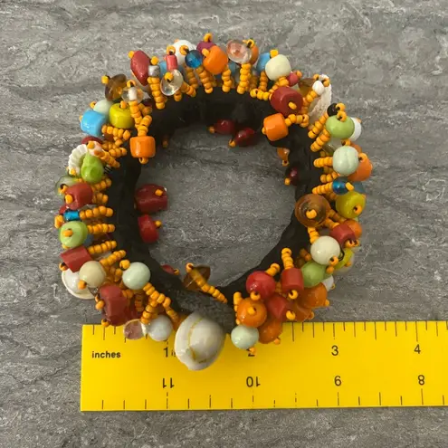 VTG Colorful Beaded Sea Shells Bracelet Fun Luau Party Costume