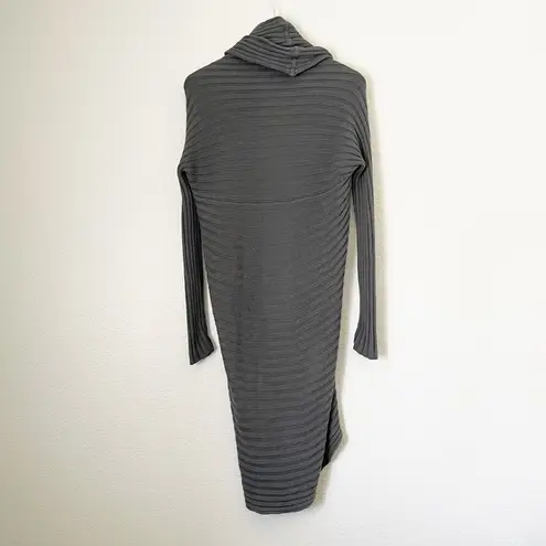 LA Made  Gray Open Waterfall Ribbed Cardigan Wrap XS