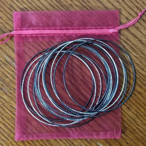 Metallic Bangles 14 Metal Bangles Thin Metallic Bracelets Metal Bangle Bracelets Silver