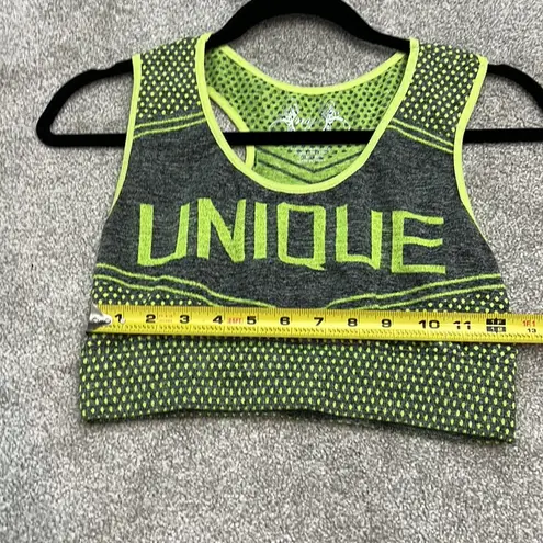 Women's NYC Brand Gray/Neon Yellow Sports Bra and Jogger Set. Fits Sizes S/M