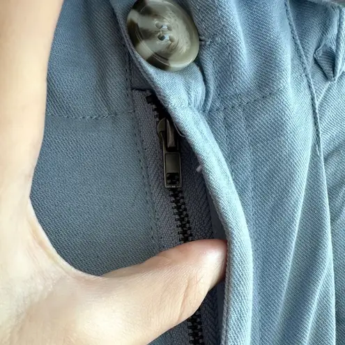 Good Luck Gem Paperbag High Waist Belted Shorts, Dusty Blue, Size Medium