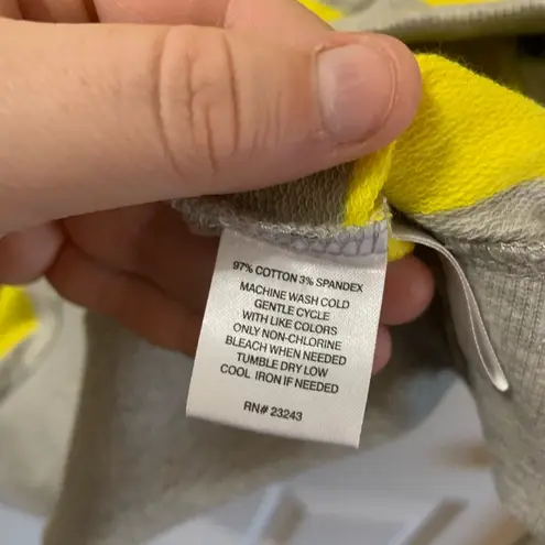 New York And Company Yellow/Grey Striped Dress Large