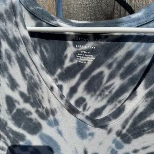 American Eagle Soft & Sexy Blue Gray Tie Dye V