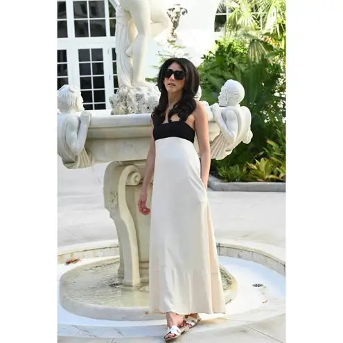 NIA Clove Dress in Ecru XSmall New Womens Maxi Long Casual Gown Black Size XS