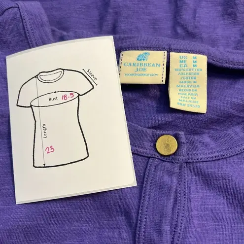 Caribbean Joe Purple Lightweight Cardigan Women's Size Medium