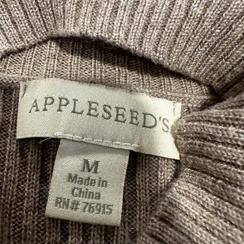 Appleseeds Sz: M Wool Blend Tan Mock Neck Tunic Long Sleeve Sweater Top. Size M