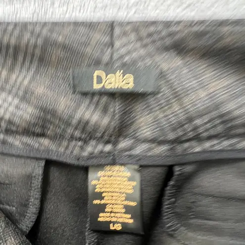 Dalia Womens Pants Large Black Gray Plaid Slim Leg Stretch Pull