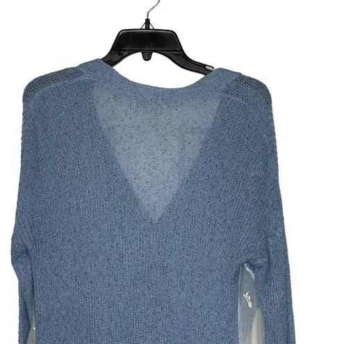 Altar'd State  Cardigan Sweater Size Small Blue With White Floral‎ Lace Sides