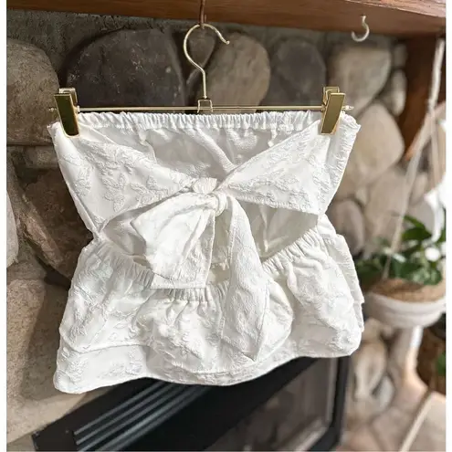 Vintage white strapless top Size L