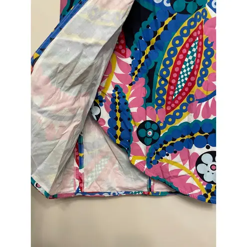 J.Crew  Ratti Tulip Skirt Women Size 2 Colorful Kaleidoscope Floral Tie Midi