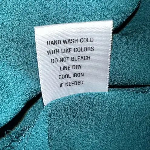 Sami & Jo Womens Blouse Top Shirt Green Pullover Balloon Sleeve V Neck XL