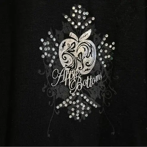 Apple Bottoms Women’s Y2K Vintage black snowflake hooded sweater dress size lg