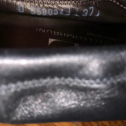 AGL Attilio Giusti Cap Toe Leather Ballet Flats Black Size 6