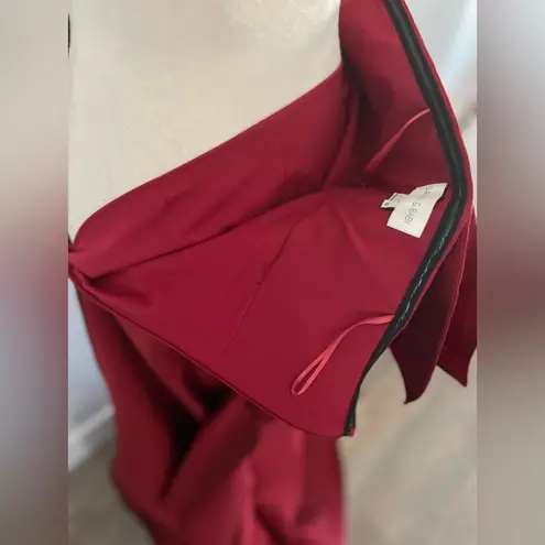 Sachin + Babi Berry Red Satin Ruffle Strapless Gown Size 10