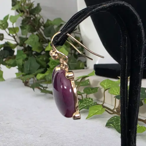 Boutique Gold Chain with Purple Neckkace and Earrings Set