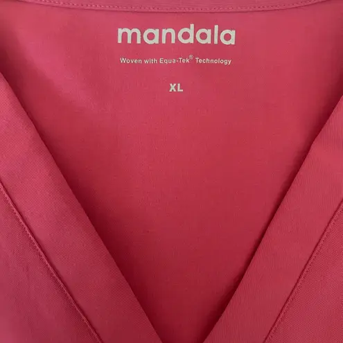 Mandala Women Scrub Top XL Rose Medical Uniform Nurse Workwear Dental Casual Purple